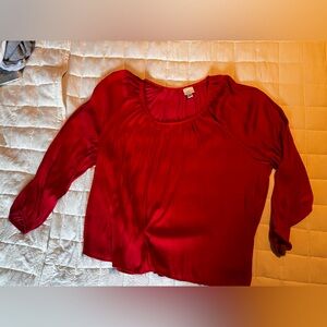 Red satin blouse